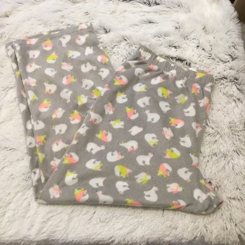 JC Penny Sleep Chic Woman’s 2X polar bear fleece pajama pants elastic wa…